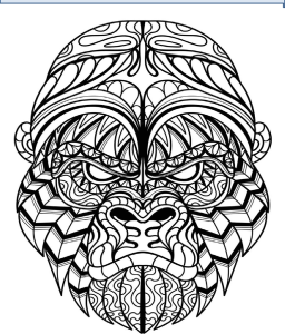 Gorilla Animal Coloring Mandalas