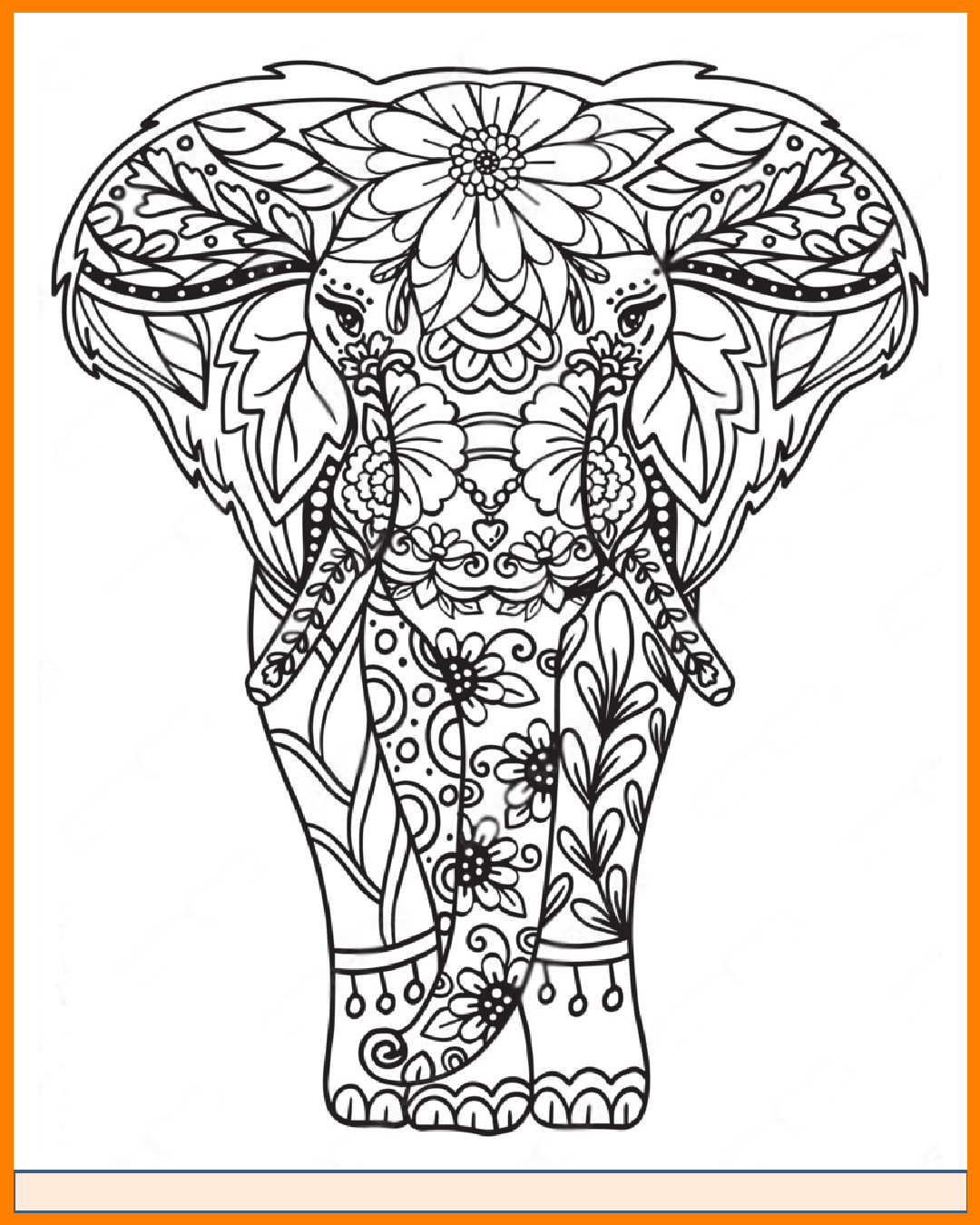 100 Elephant Mandalas for Coloring