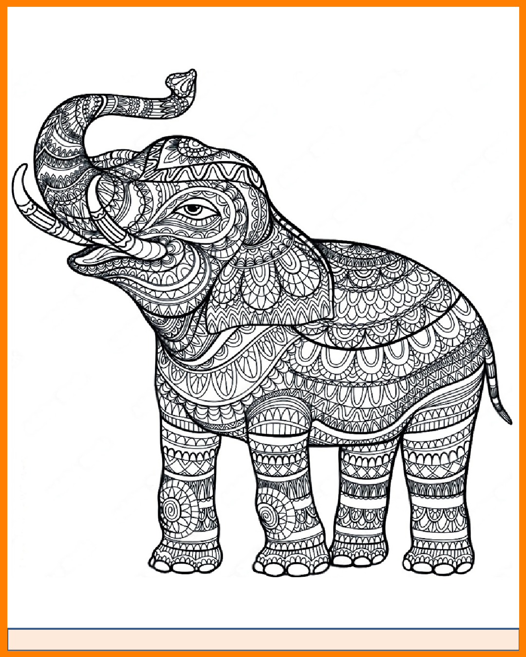 100 Elephant Mandalas for Coloring