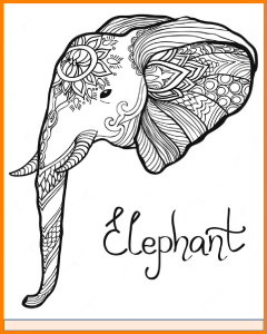 100 Elephant Mandalas for Coloring