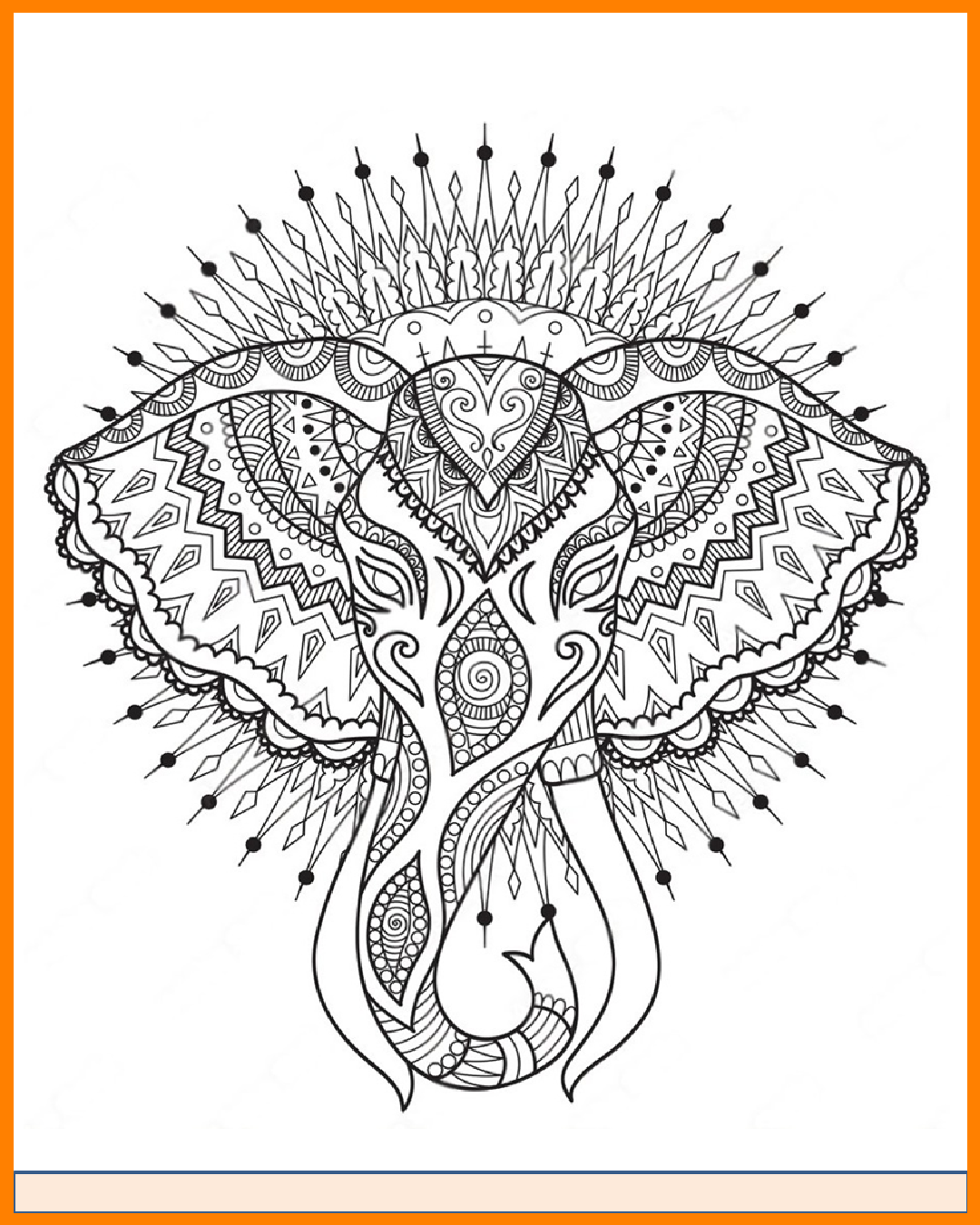 100 Elephant Mandalas for Coloring